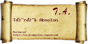 Török Absolon névjegykártya