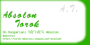 absolon torok business card